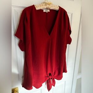 Beacon Apparel V-Neck Tie-Front Top